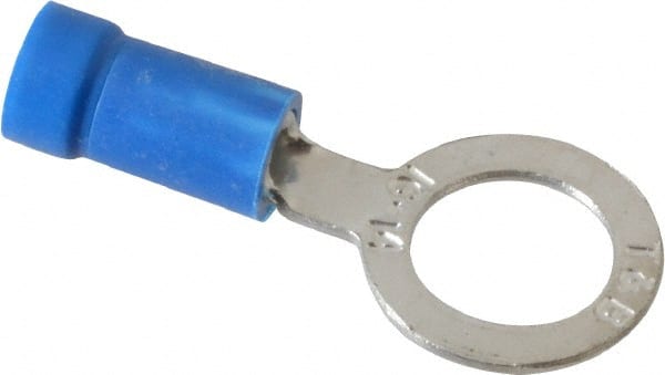 D Shaped Ring Terminal: Partially Insulated, 18 to 14 AWG, Crimp Connection MPN:14RB-516