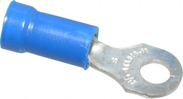 D Shaped Ring Terminal: Partially Insulated, 18 to 14 AWG, Crimp Connection MPN:14RB-6