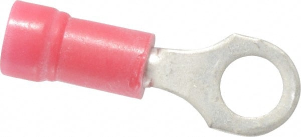 D Shaped Ring Terminal: Partially Insulated, 22 to 16 AWG, Crimp Connection MPN:18RA-10