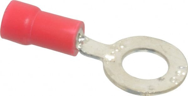 D Shaped Ring Terminal: Partially Insulated, 22 to 16 AWG, Crimp Connection MPN:18RA-14