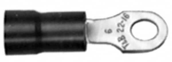 D Shaped Ring Terminal: Partially Insulated, 22 to 16 AWG, Crimp Connection MPN:18RA-38