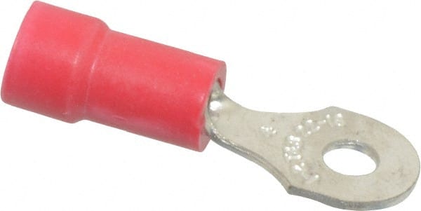 D Shaped Ring Terminal: Partially Insulated, 22 to 16 AWG, Crimp Connection MPN:18RA-4