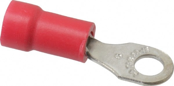 D Shaped Ring Terminal: Partially Insulated, 22 to 16 AWG, Crimp Connection MPN:18RA-6