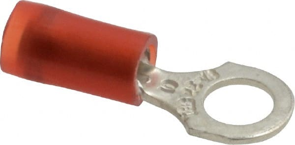 D Shaped Ring Terminal: Partially Insulated, 22 to 16 AWG, Crimp Connection MPN:RA18-10