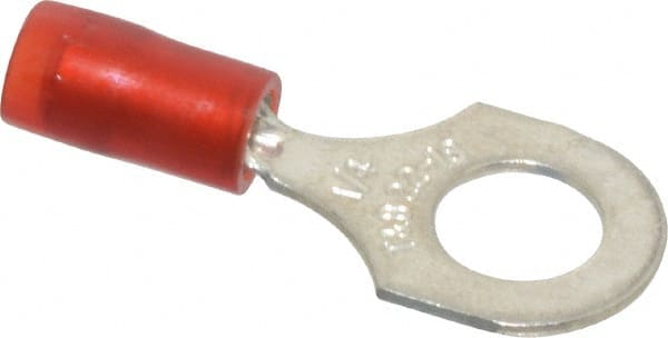 D Shaped Ring Terminal: Partially Insulated, 22 to 16 AWG, Crimp Connection MPN:RA18-14