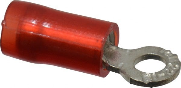 D Shaped Ring Terminal: Partially Insulated, 22 to 16 AWG, Crimp Connection MPN:RA18-4
