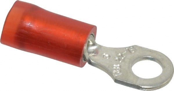 D Shaped Ring Terminal: Partially Insulated, 22 to 16 AWG, Crimp Connection MPN:RA18-6