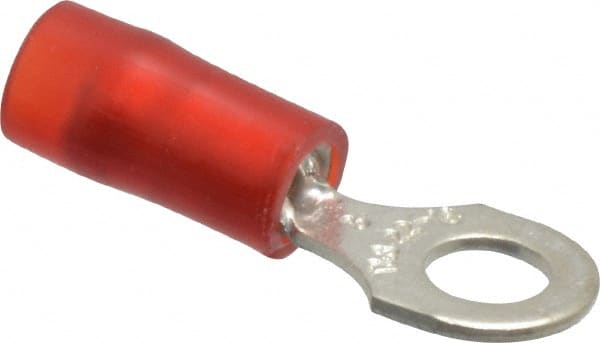 D Shaped Ring Terminal: Partially Insulated, 22 to 16 AWG, Crimp Connection MPN:RA18-8