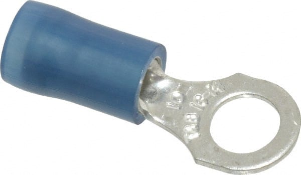 D Shaped Ring Terminal: Partially Insulated, 18 to 14 AWG, Crimp Connection MPN:RB14-10