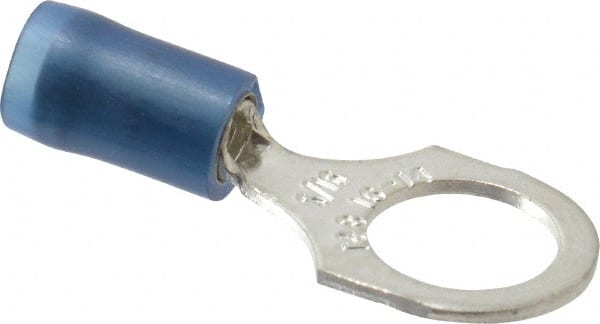 D Shaped Ring Terminal: Partially Insulated, 18 to 14 AWG, Crimp Connection MPN:RB14-516