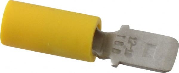Wire Disconnect: Male, Yellow, Vinyl, 12-10 AWG, 1/4