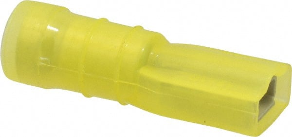 Wire Disconnect: Female, Yellow, Nylon, 12-10 AWG, 1/4