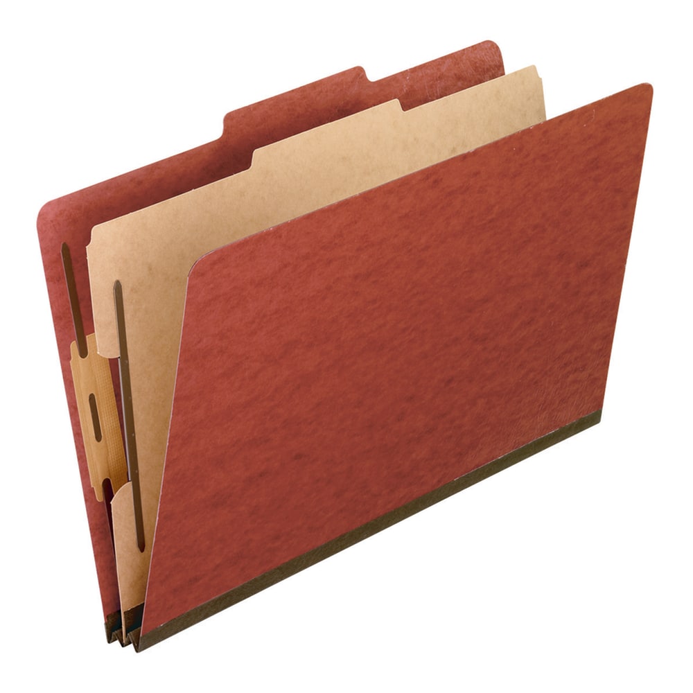 Pendaflex Pressboard Classification Folder, 1 Divider, Legal Size, 30% Recycled, Red, Box Of 10 (Min Order Qty 2) MPN:2157R