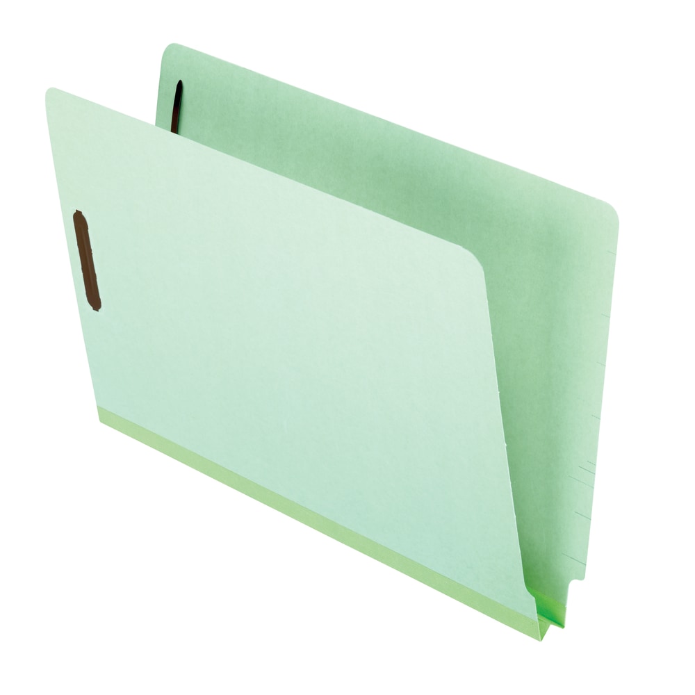 Pendaflex Pressboard End-Tab Expansion Folders With Fasteners, 2in Expansion, 8 1/2in x 14in, Legal, Light Green, Box of 25 (Min Order Qty 2) MPN:47715GW