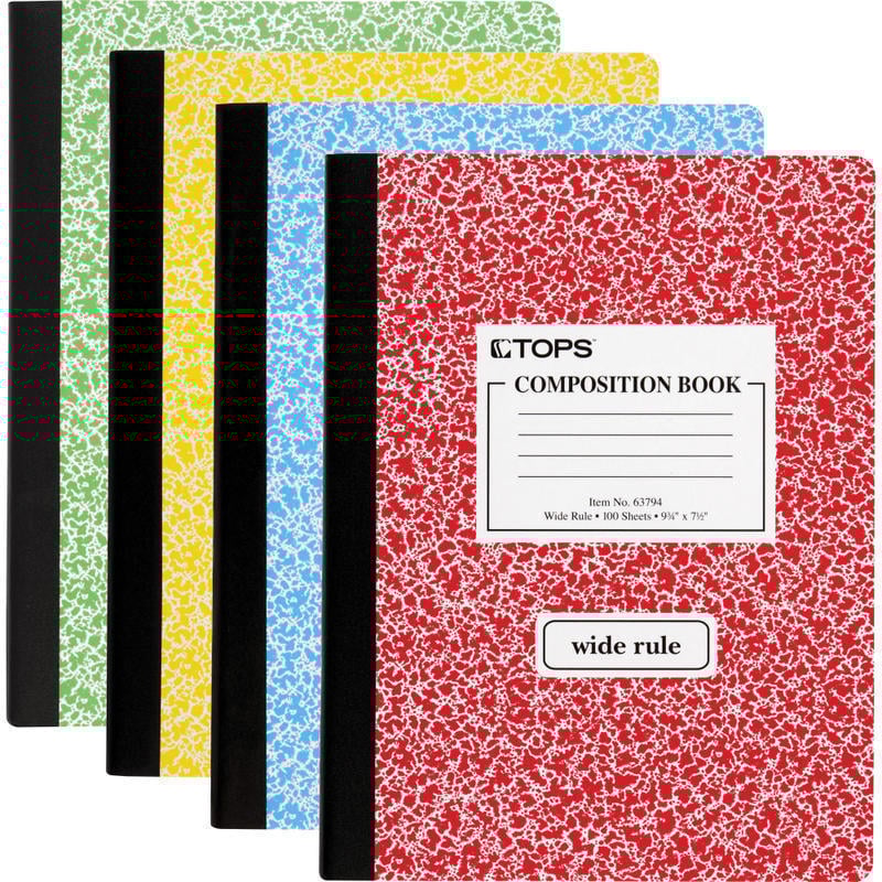 Tops Composition Book, 7-1/2in x 9-3/4in, 100 Sheets (Min Order Qty 15) MPN:63794
