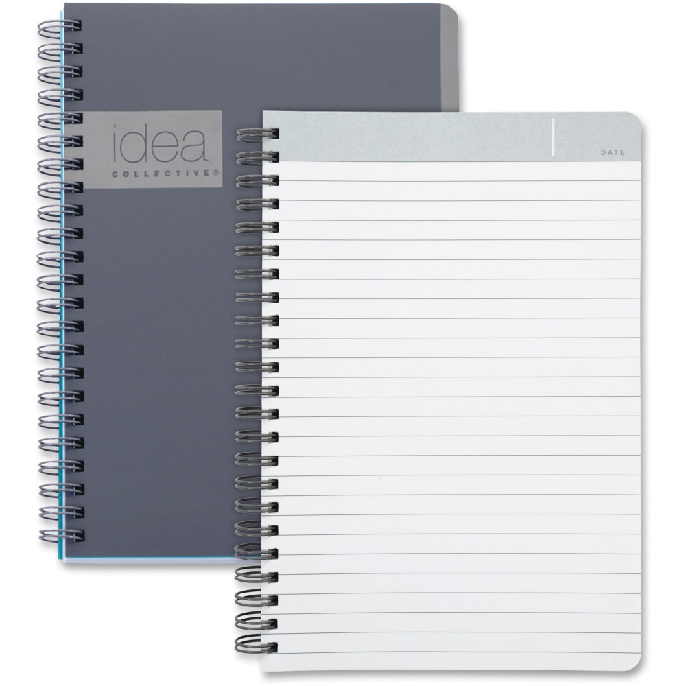 TOPS Idea Collective Twin Wirebound Professional Notebook, 5in x 8in, Gray (Min Order Qty 4) MPN:57010IC