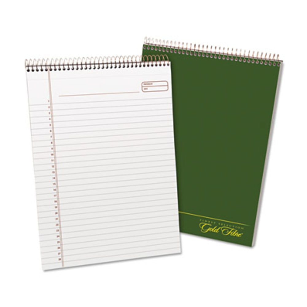Ampad Gold Fibre Classic Wirebound Legal Pads - 70 Sheets - Wire Bound - 0.34in Ruled - 20 lb Basis Weight - 8 1/2in x 11 3/4in - White Paper - Classic Green Cover - Micro Perforated, Stiff-back, Chipboard Backing - 1 Each (Min Order Qty 7) MPN:20811