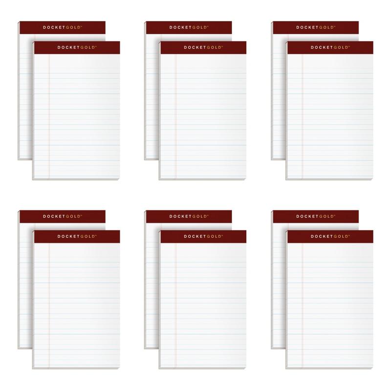TOPS Docket Gold Premium Writing Pad, 5in x 8in, Legal Ruled, 50 Sheets, White (Min Order Qty 2) MPN:63910