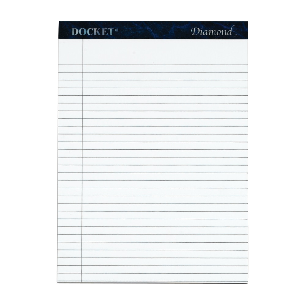 TOPS Docket Diamond Premium 100% Recycled Legal Pad, 8 1/2in x 11 3/4in, Legal Ruled, 50 Sheets, White, Pack Of 2 Pads (Min Order Qty 3) MPN:63975