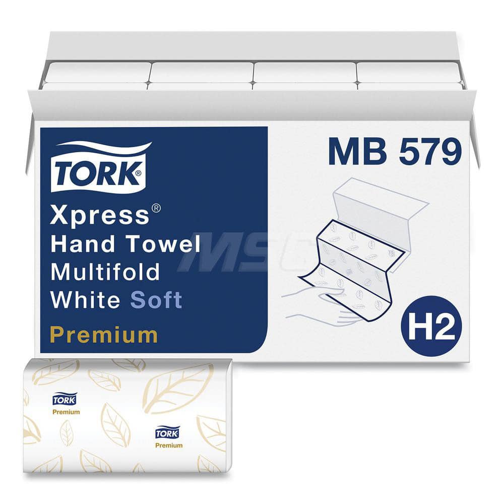 Paper Towels: Multifold, Pack, 2 Ply, Recycled Fiber, Blue & White MPN:TRKMB579