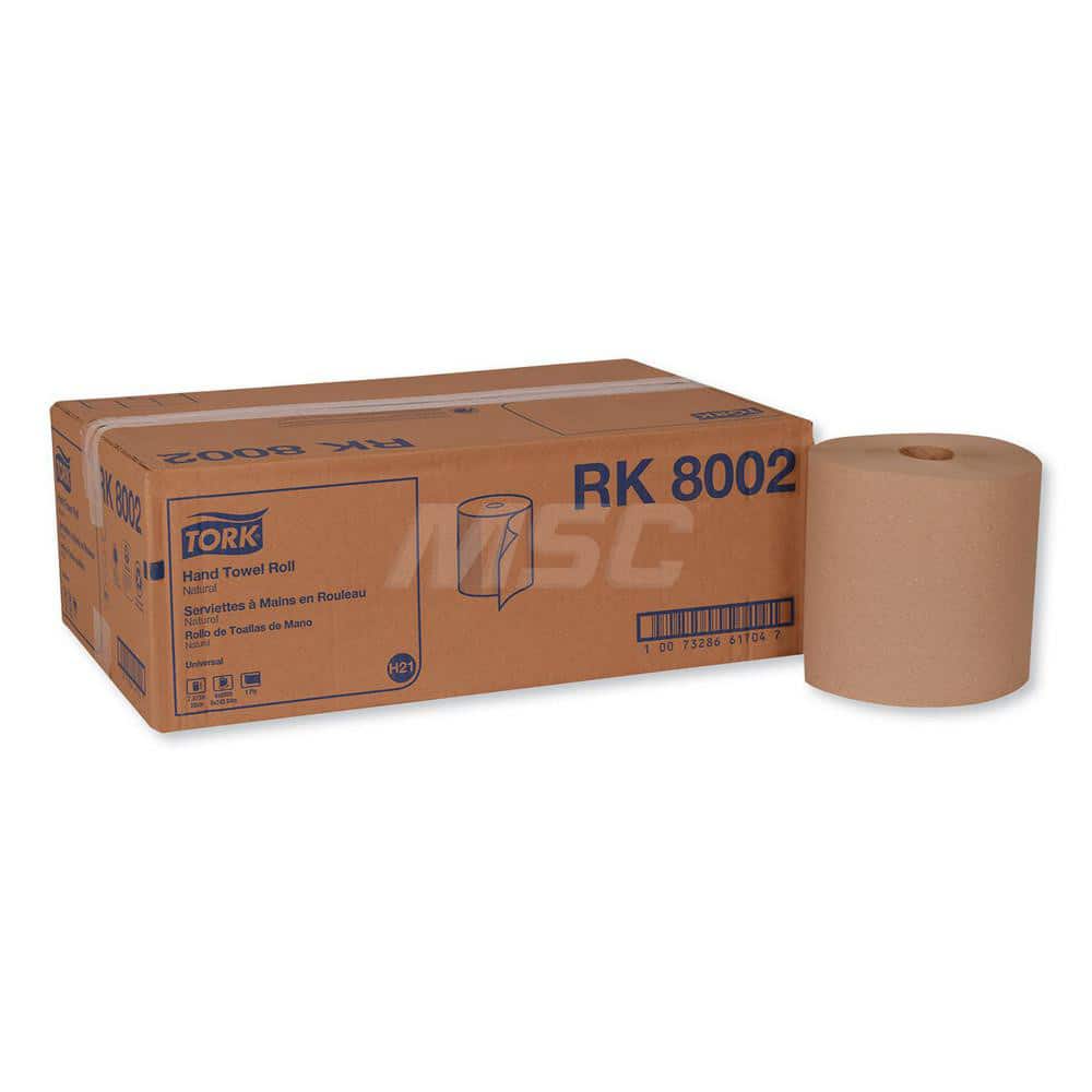 Paper Towels: Hard Roll, Roll, 1 Ply, Recycled Fiber, Natural MPN:RK8002