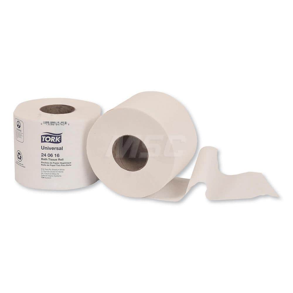 Bathroom Tissue: Standard Roll, Recycled Fiber, 2-Ply, White MPN:240616