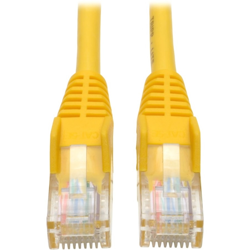 Eaton Tripp Lite Series Cat5e 350 MHz Snagless Molded (UTP) Ethernet Cable (RJ45 M/M), PoE - Yellow, 25 ft. (7.62 m) - Patch cable - RJ-45 (M) to RJ-45 (M) - 25 ft - UTP - CAT 5e - molded, snagless, stranded - yellow (Min Order Qty 5) MPN:N001-025-YW