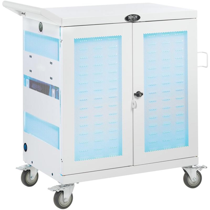 Tripp Lite Safe-IT UV Sanitizing Charging Cart 32-Port USB Antimicrobial for iPad and Android Tablet White - Cart (sync, charge and UV clean) - for 32 tablets - lockable - medical - steel - white MPN:CSC32USBWHG
