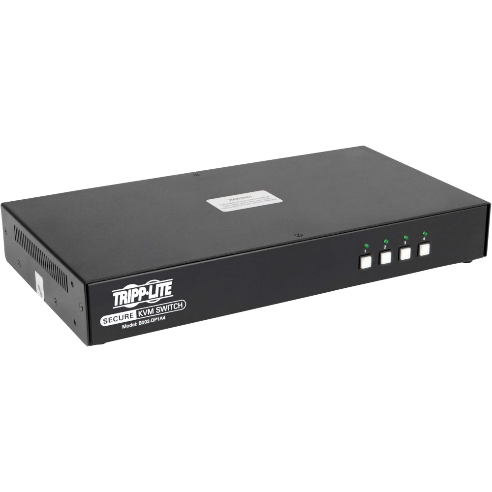 Tripp Lite Secure KVM Switch, DisplayPort to DisplayPort - 4 Ports, 4K, NIAP PP3.0 Certified, Audio, Single Monitor - KVM / audio switch - 4 x KVM / audio - 1 local user - desktop - TAA Compliant MPN:B002-DP1A4
