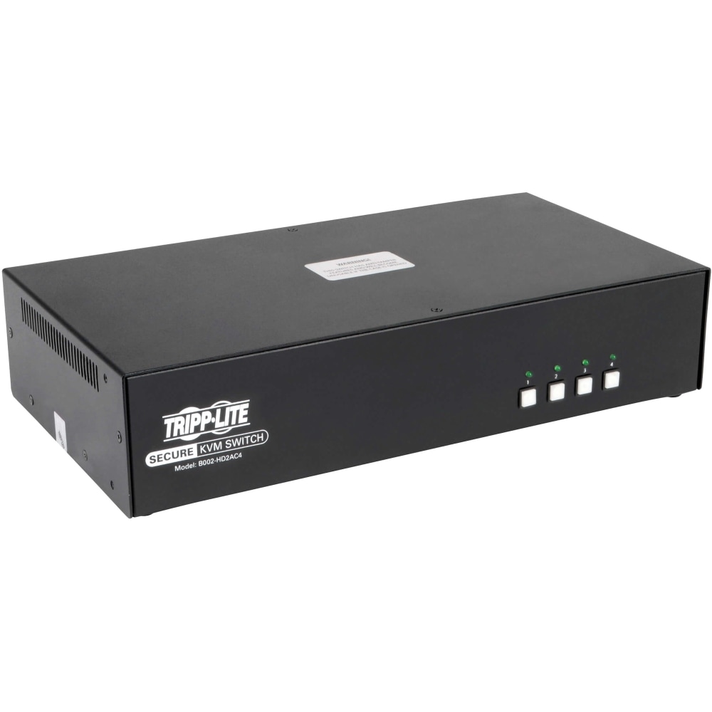Tripp Lite Secure KVM Switch, HDMI to DisplayPort, Dual Monitor - 4-Port, 4K, NIAP PP3.0 Certified, Audio, CAC - KVM / audio switch - 4 x KVM / audio - 1 local user - desktop - TAA Compliant MPN:B002-HD2AC4