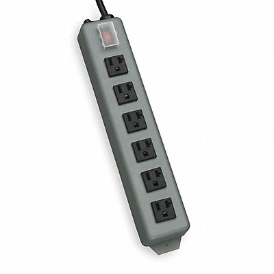 Outlet Strip 6 Outlet 20A 12-1/2 L Gry MPN:UL620-15