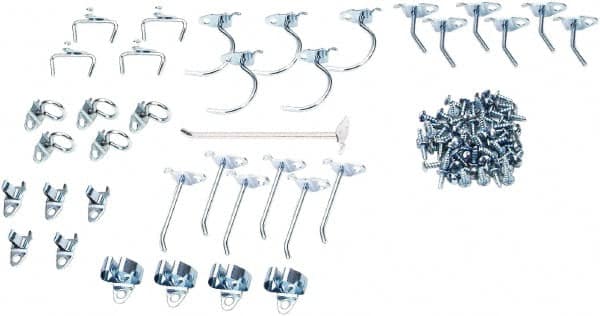64 Piece Pegboard Hook Set, 302 Stainless Steel MPN:76936