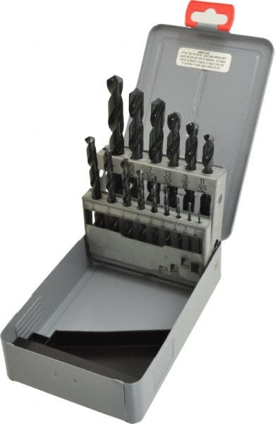 Drill Bit Set: Jobber Length Drill Bits, 15 Pc, 118 ° MPN:099808