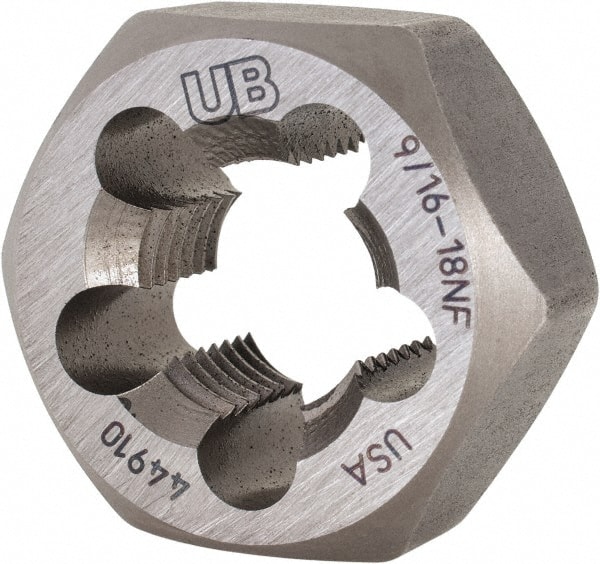 Hex Rethreading Die: 9/16-18 Thread, Right Hand, Steel MPN:6009134
