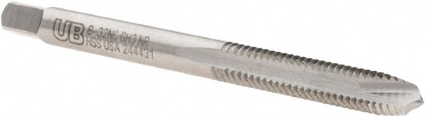 Spiral Point Tap: #8-32 UNC, 2 Flutes, Plug Chamfer, 2B Class of Fit, High-Speed Steel, Bright/Uncoated MPN:6006867