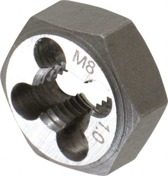 Hex Rethreading Die: M8x1, Right Hand, Carbon Steel MPN:364-0082
