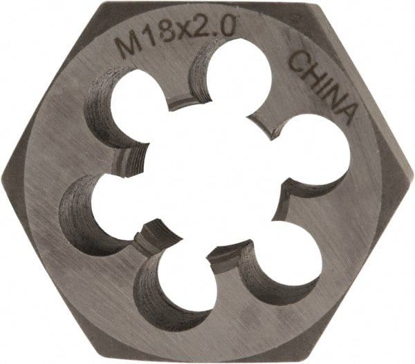Hex Rethreading Die: M18x2, Right Hand, Carbon Steel MPN:364-0184
