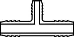 Barbed Tube Reducing Tee: 2 x 2 x 1-1/4