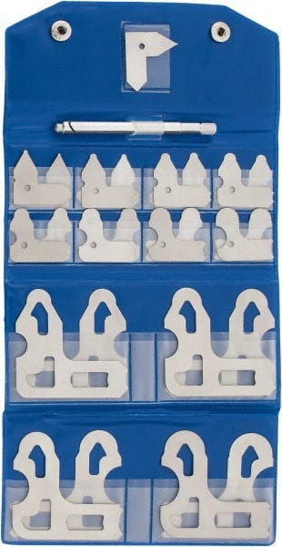 Radius Gage Set: Steel, 1/64 to 1/2