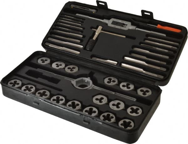 Tap & Die Set: #4-40 to 1/2-20 Taps, #4-40 to 1/2-20 Dies, NPT, UNC & UNF MPN:314-9639
