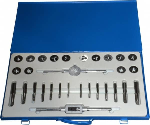 Tap & Die Set: 1/4-20 to 3/4-16 Taps, UNC & UNF MPN:CCT1565