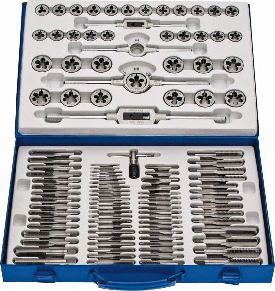 Tap & Die Set: #4-40 to 3/4-16 Taps, Metric Coarse, Metric Fine, NPT, UNC & UNF MPN:CCT1570