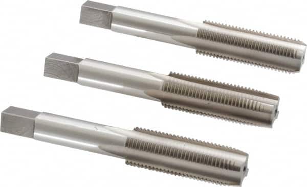 Tap Set: 9/16-18 UNF, 4 Flute, High Speed Steel, Bright Finish MPN:MSC-04475216