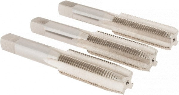 Tap Set: Metric Fine, 4 Flute, High Speed Steel, Bright Finish MPN:JY9036419