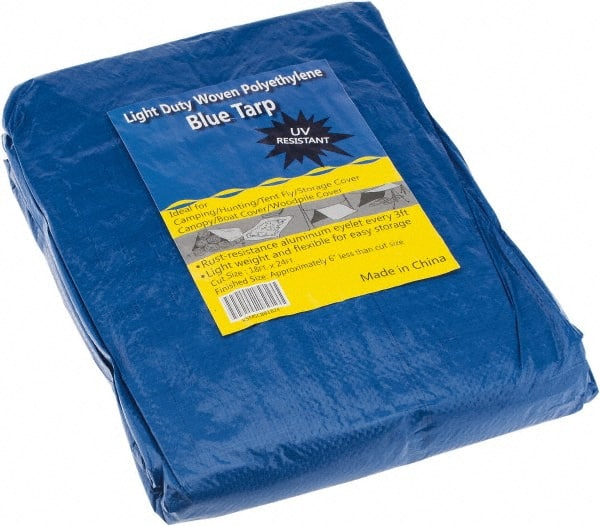 Tarp/Dust Cover: Blue, Rectangle, Polyethylene, 24' Long x 18' Wide MPN:KSMSCBB1824
