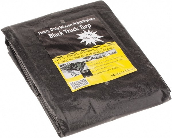 Tarp/Dust Cover: Black, Polyethylene, 12' Long x 10' Wide, 11 to 12 mil MPN:KSMSCXHDBB1012