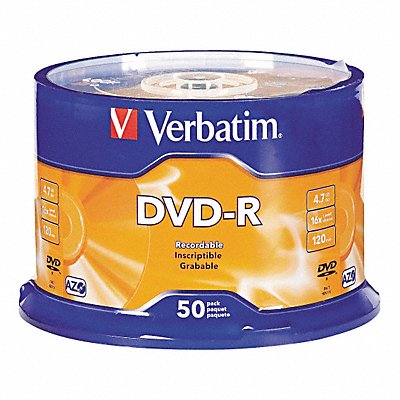 DVD-R Disc 4.70 GB 120 min 16x PK50 MPN:VER95101