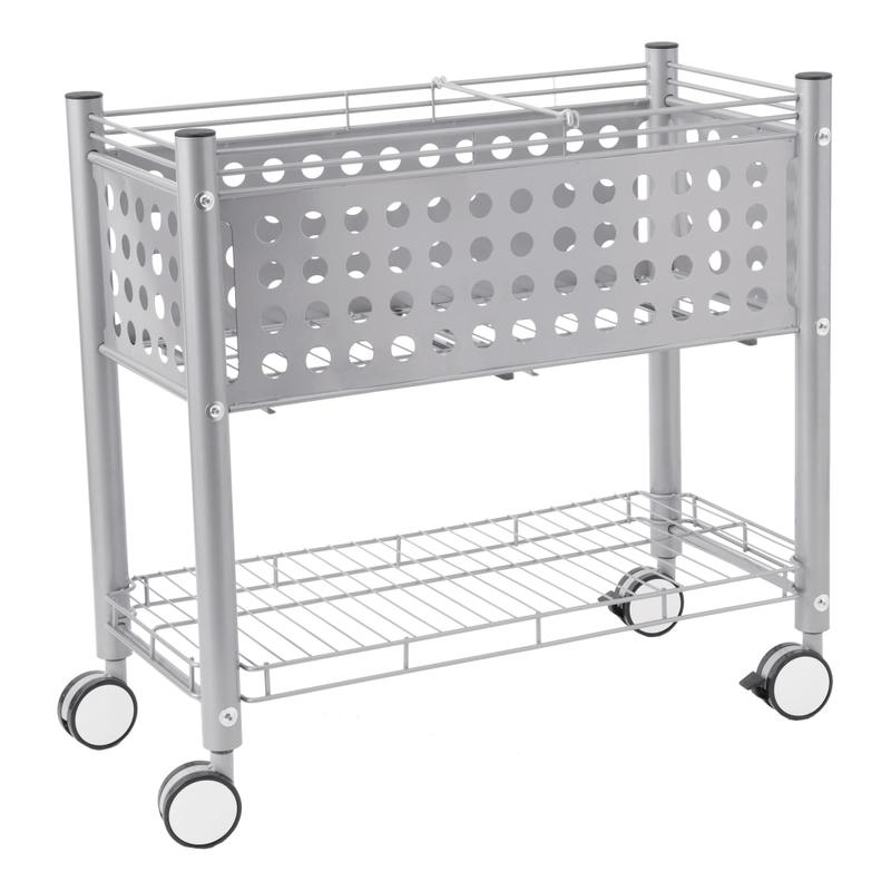 Vertiflex Open Top Rolling File Cart, 28 1/4inH x 28 1/4inW x 13 3/4inD, Matte Gray MPN:VF52000