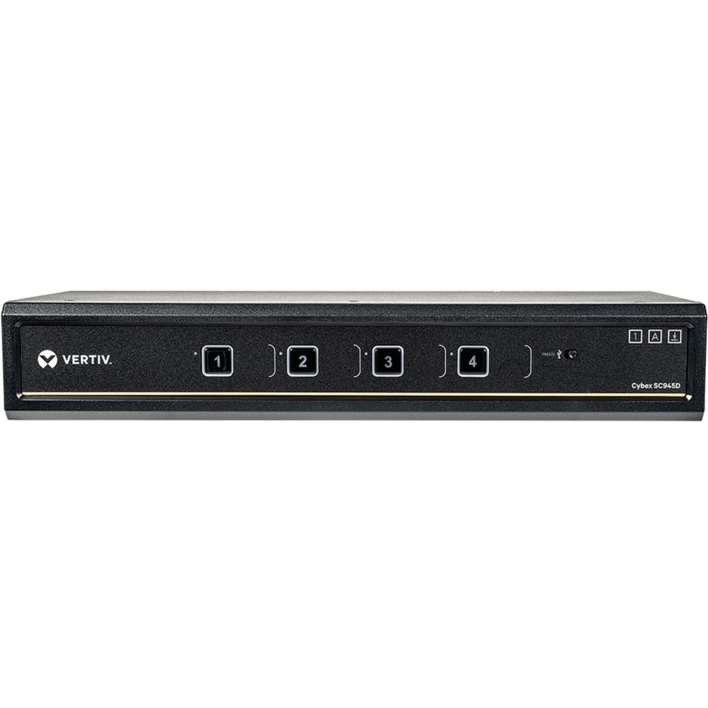 Avocent Vertiv Cybex SC900 Secure Desktop KVM///4 Port Dual-Head///DisplayPort DPP/// TAA - 4K UHD /// NIAP PP 3.0 Compliant /// Audio/USB /// Secure Isolated Channels /// 3-Year Full Coverage Factory Warranty - Optional Extended Warranty Available MPN:SC