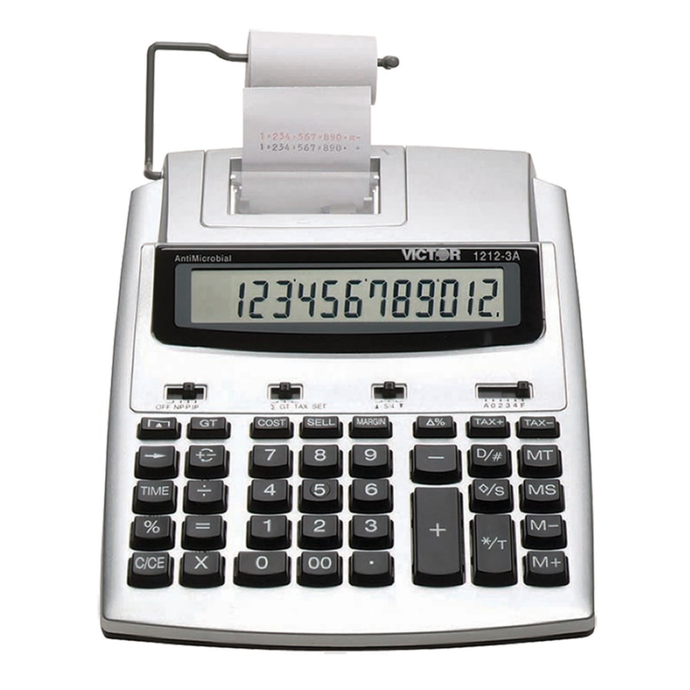 Victor 1212-3A Printing Calculator With Antimicrobial Protection, Blue/Red Print, 2.7 Lines/Sec MPN:12123A